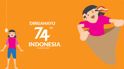 indonesia independence day sack race competition