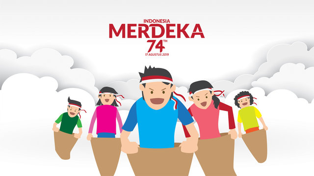 indonesia independence day sack race competition