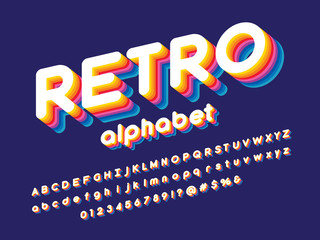 Vector of stylized colorful alphabet design