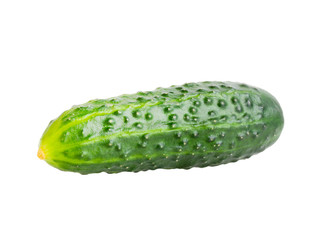 Green cucumber. Vegetable isolated over white background.
