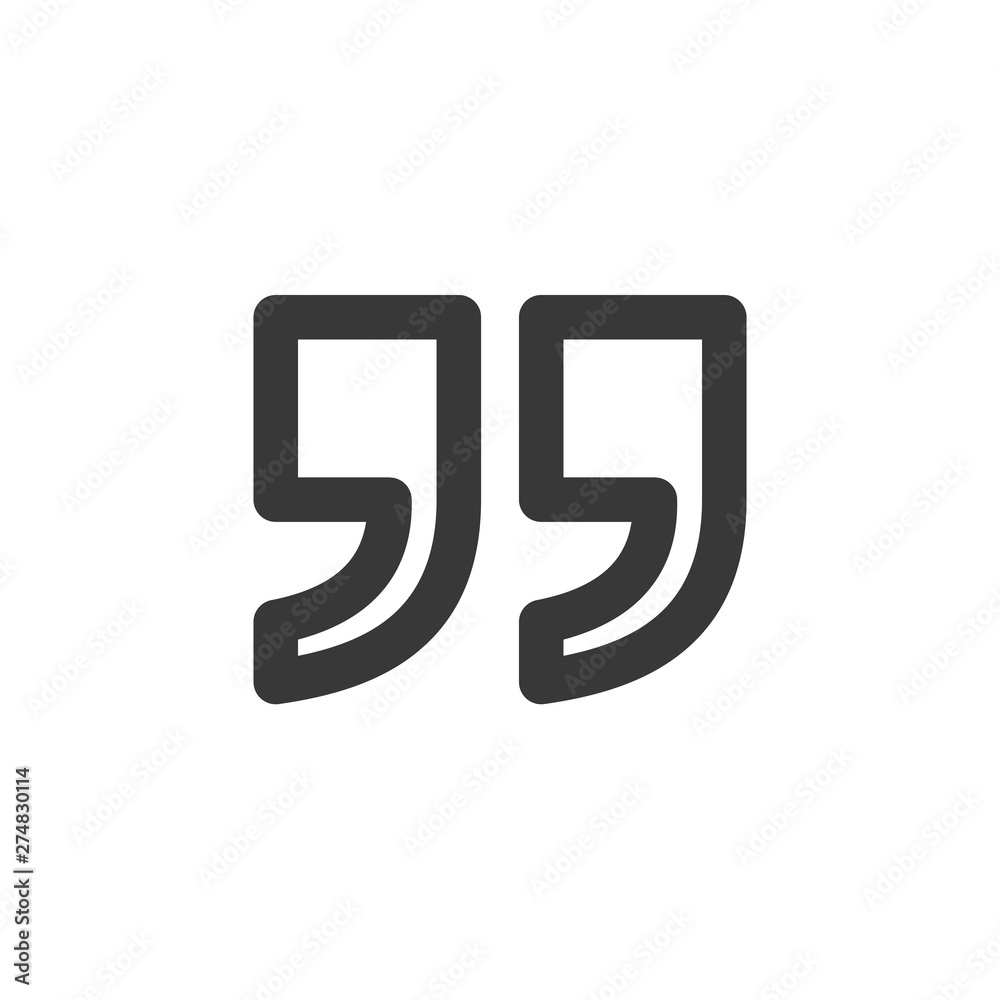 Poster quote icon outline style template black color editable. quote symbol outline style vector sign isola