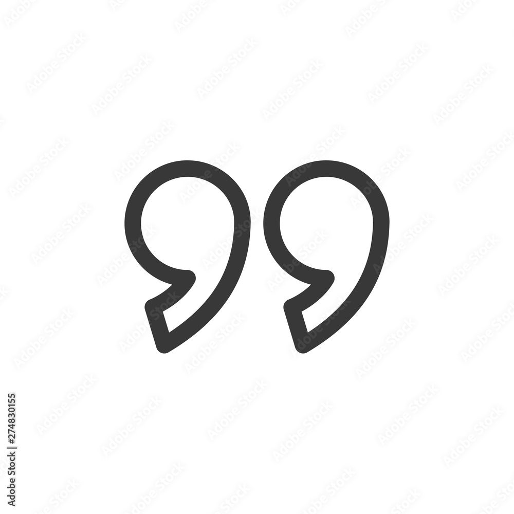 Aufkleber quote icon outline style template black color editable. quote symbol outline style vector sign isola