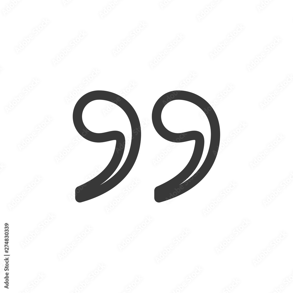 Aufkleber quote icon outline style template black color editable. quote symbol outline style vector sign isola