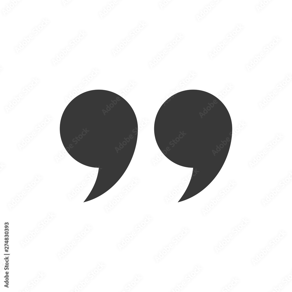 Poster quote icon flat style template black color editable. quote symbol flat vector sign isolated on white