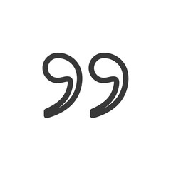 Quote icon outline style template black color editable. Quote symbol outline style vector sign isolated on white background. Simple logo vector illustration for graphic and web design.