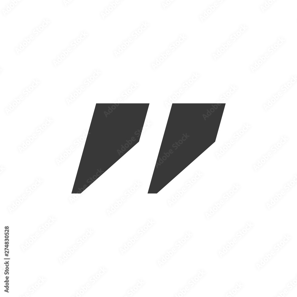 Aufkleber quote icon flat style template black color editable. quote symbol flat vector sign isolated on white