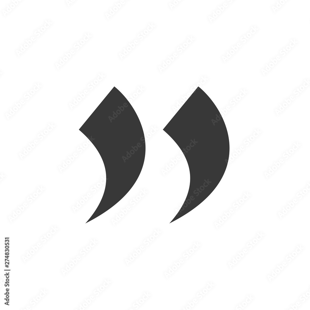 Aufkleber Quote icon flat style template black color editable. Quote symbol Flat vector sign isolated on white background. Simple logo vector illustration for graphic and web design.