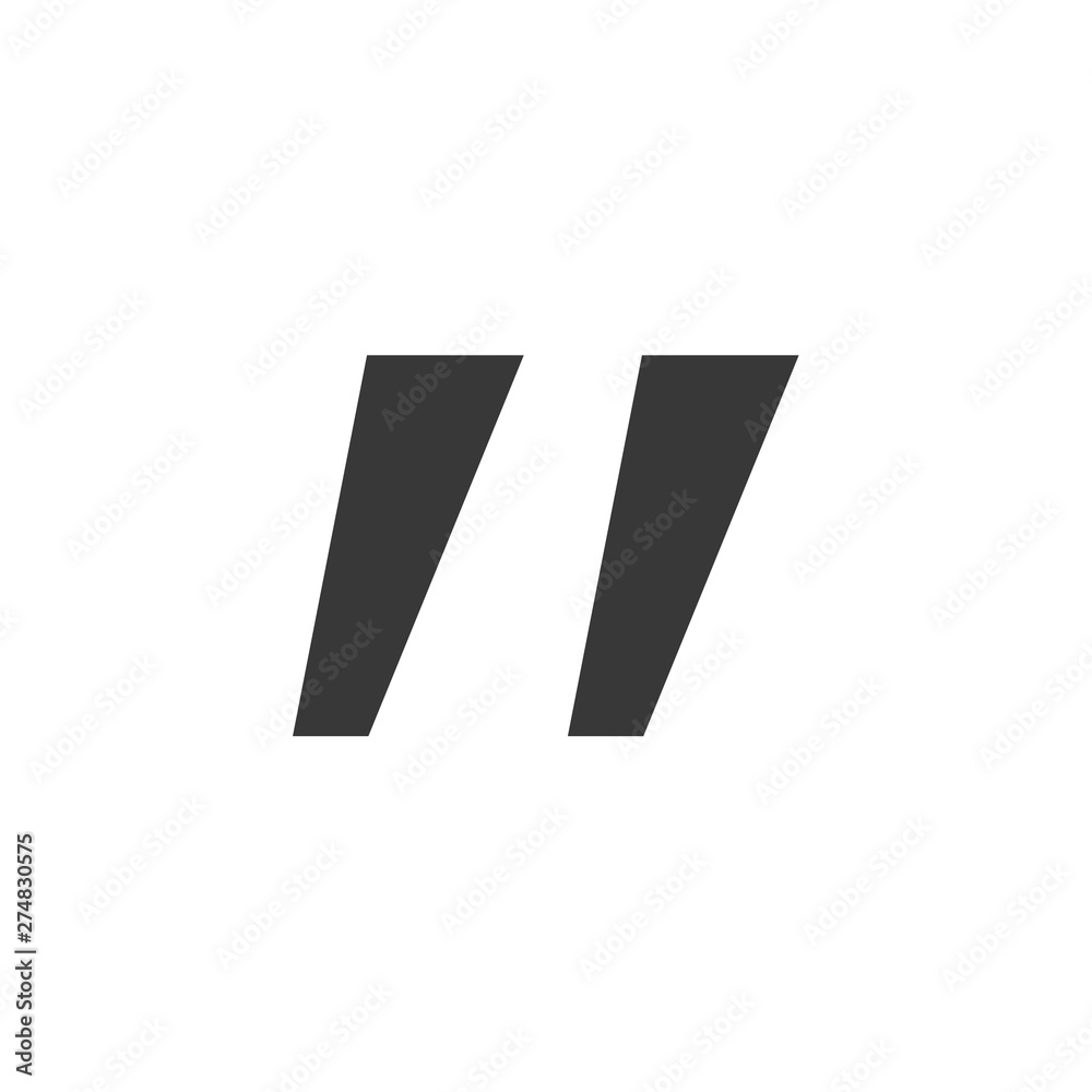 Aufkleber quote icon flat style template black color editable. quote symbol flat vector sign isolated on white