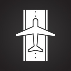 Airport related icon on background for graphic and web design. Simple vector sign. Internet concept symbol for website button or mobile app.