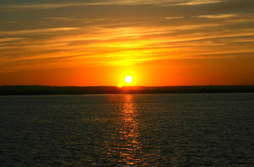 sunset in the sea Huelva Spain