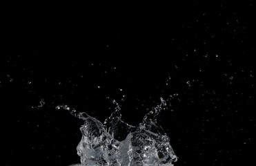 Salpicaduras de agua sobre fondo negro