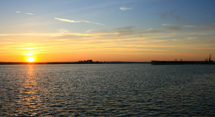 Sunset at river Tinto Huelva Spain