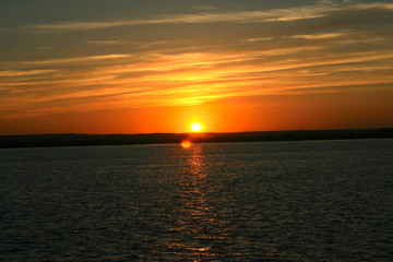 Sunset at river Tinto Huelva Spain