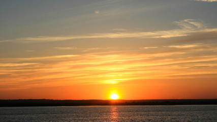 Fototapeta premium Sunset at river Tinto Huelva Spain