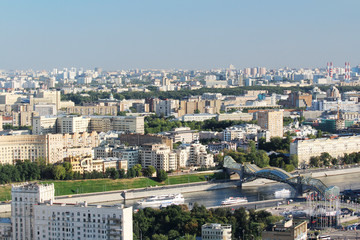 Fototapeta na wymiar View from Hotel Ukraine in Moscow to city center