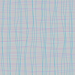 Abstract pattern with lines similar to gauze. Gray background with curved lines. Ornament in violet, blue and gray colors.