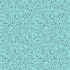 Abstract pattern with chaotic broken thick lines. Background with short thick curved lines. Curved short stripes similar to worms. Lot of worms