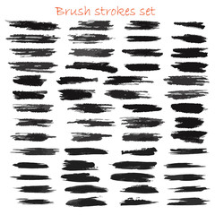 grungy vector brush strokes set
