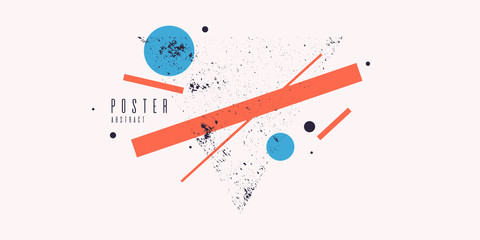 Obraz premium Modern abstract art geometric background with flat, minimalistic style. Vector poster