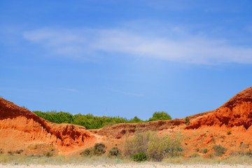 Beach Praia da Falesia in Algarve Region, Portugal.