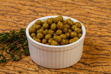 Marinated green peas