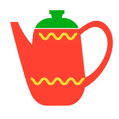 Orange teapot isolated on white background