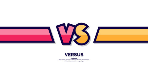 Bright poster symbols of confrontation VS. Vector illustration on white background