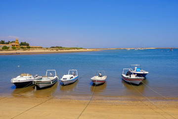 Fishig boats in Tavira, Algarve Region, Portugal.
