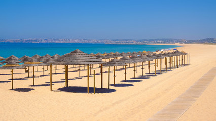 Beach Alvor Poente in Algarve, Portugal.