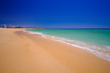 View on the beach Alvor in Algarve, Portugal.
