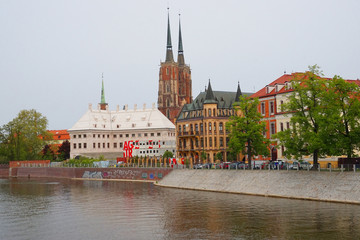 View to the Cathedral of St. John Baptist in Wroclaw