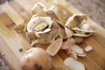 A heap of potato peels