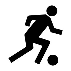 Soccer black icon. Football monochrome icon in simple and trendy flat style isolated on white background.- vector