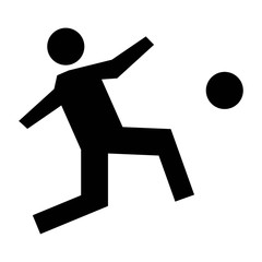 Soccer black icon. Football monochrome icon in simple and trendy flat style isolated on white background.- vector