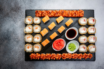 Set of traditional Japanese food