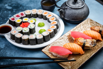 Set of traditional Japanese food