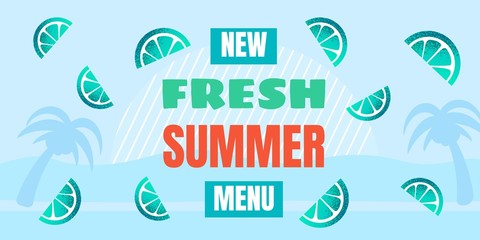 Banner with New Fresh Beach Bar Menu Lettering