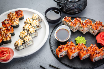 Set of traditional Japanese food