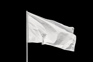 White flag isolated on black