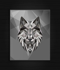 Abstract polygonal wolf head design