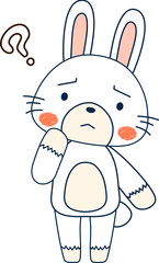 Full-length illustration of the cute white Rabbit character