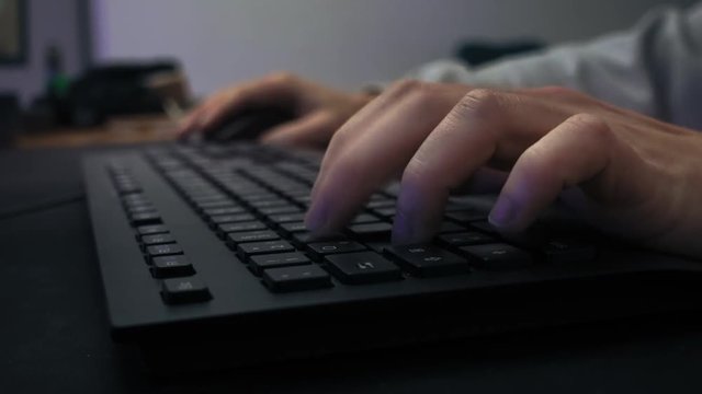 Closeup Of The Keyboard And A Mouse Used By A Male Gamer