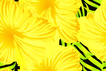 Fototapeta na wymiar Yellow exotic pattern.