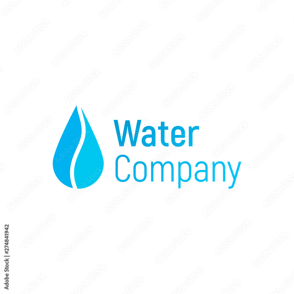 Sticker water vector logo.