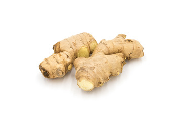 fresh ginger isolated on white background