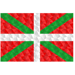 Polygonal flag of Basque Country, Spain in low poly style vector illustration