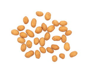 top view of crispy peanut isolated on white background.
