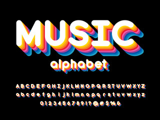 Vector of stylized colorful alphabet design