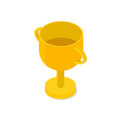 gold cup isolated on white background.