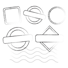 Set of grunge textured round stamps. Set of Retro Stamps and Badges